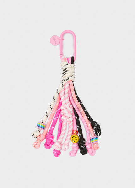 Portachiavi Boho Con Pompon E Nappa: Colorato, In Cotone, Lungo 18-20 Cm, Ciondolo Per Borsa O Auto, Stile Lungo Rosa - 4
