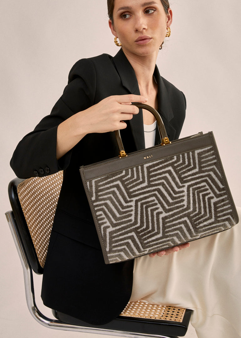 BORSA SELLY VELLUTO CON MANICO COLORI – Nalì - Main Image