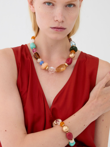 BOHO_rosso COLLANA BRACCIALE